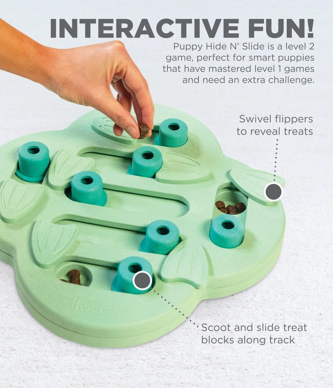 Puppy Hide N' Slide Interactive Treat Puzzle Köpek Oyuncağı, Green - 69538