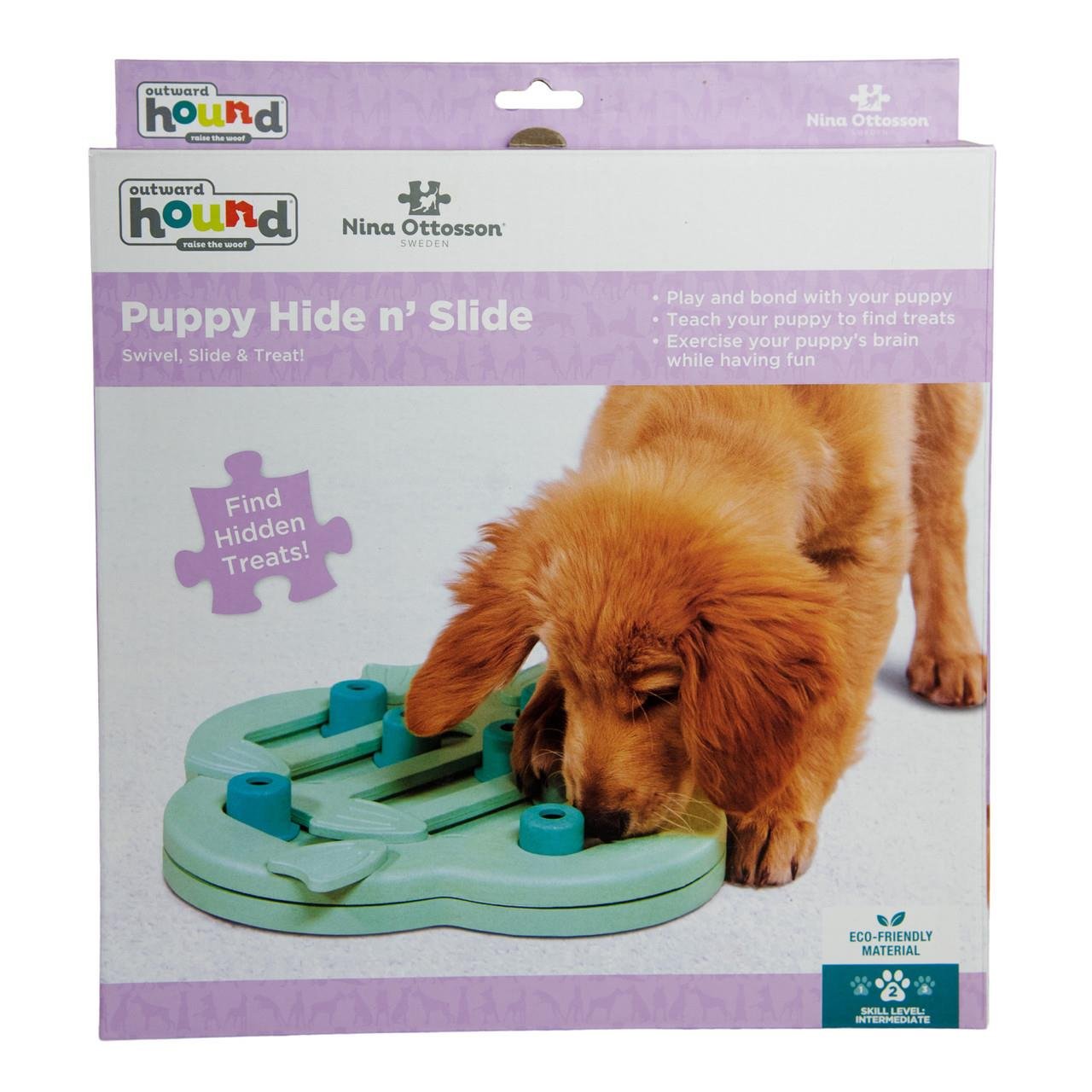 Puppy Hide N' Slide Interactive Treat Puzzle Köpek Oyuncağı, Green - 69538