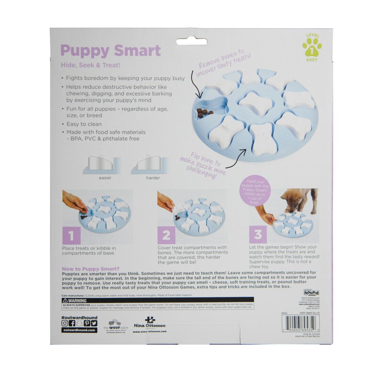 Puppy Smart Interactive Treat Puzzle Köpek Oyuncağı, Blue - 69535