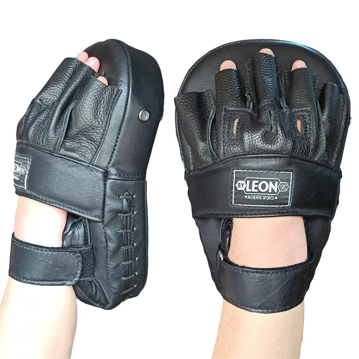 Leon Energy Hakiki Deri Kick Boks ve Muay Thai El Lapası Siyah