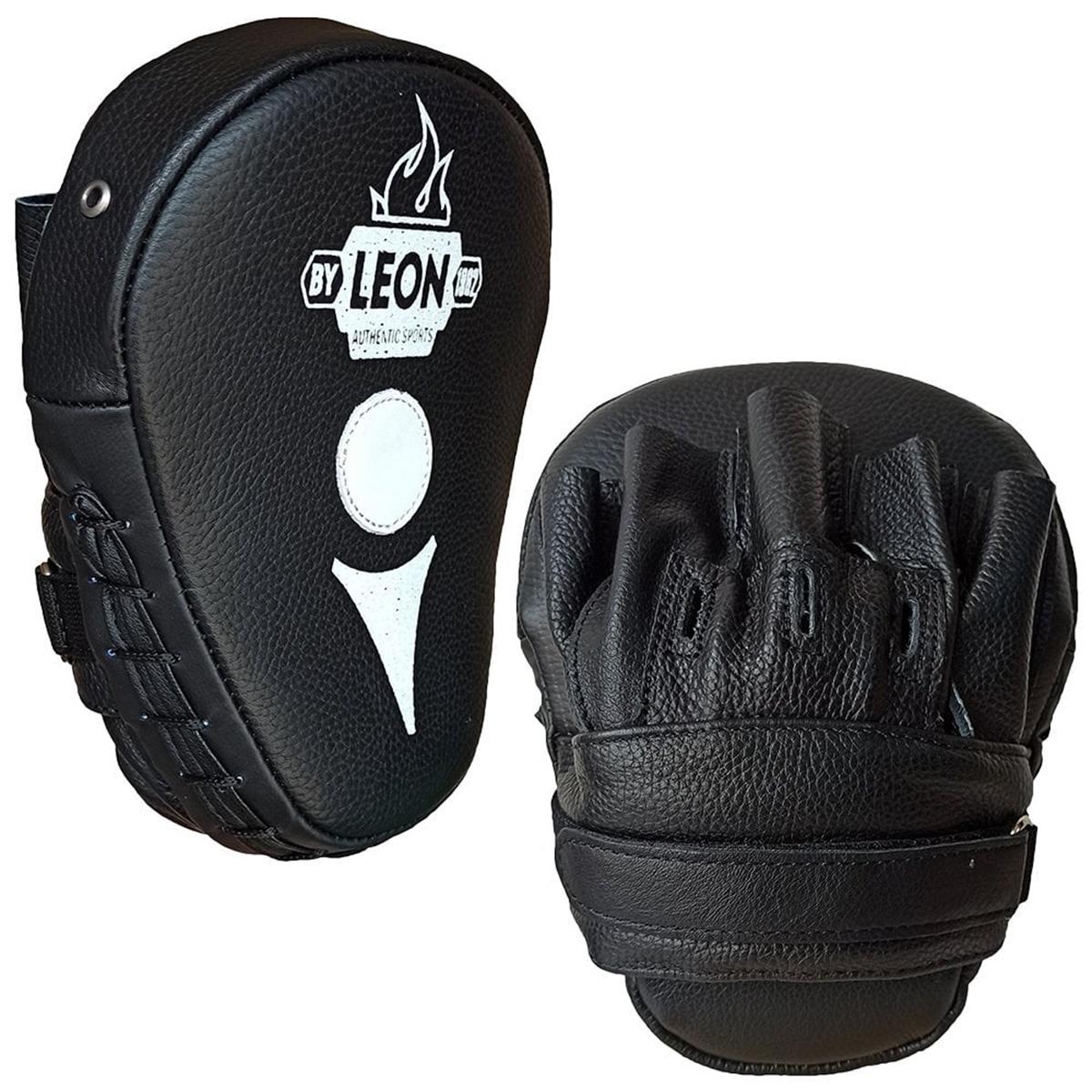 Leon Ultimate Hakiki Deri Boks ve Kick Boks El Lapası Ellik Siyah
