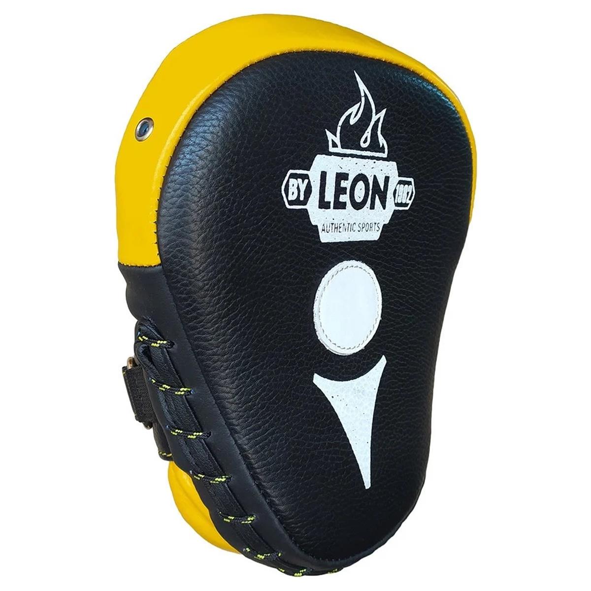 Leon Ultimate Hakiki Deri Boks ve Kick Boks El Lapası Ellik Siyah Sarı