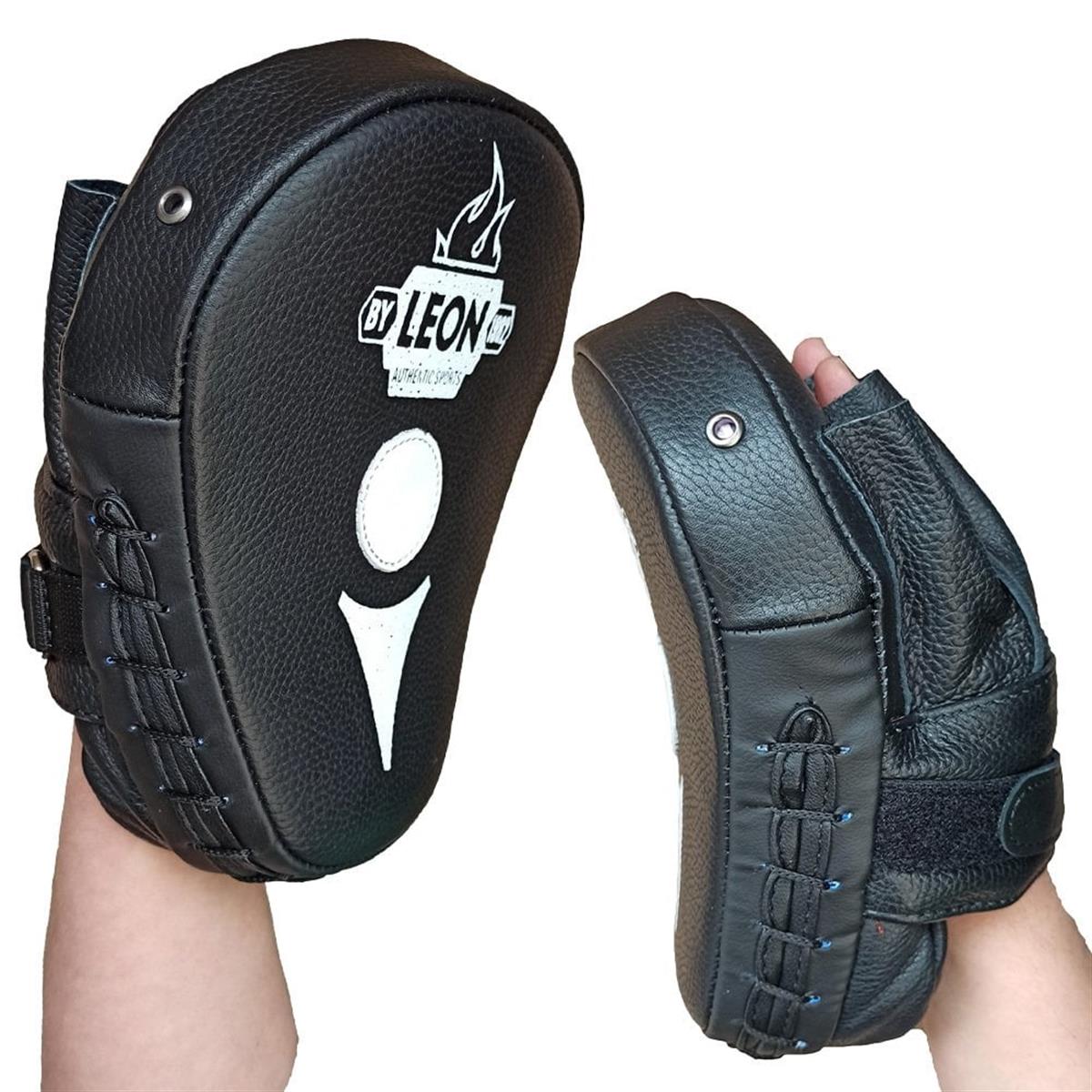 Leon Ultimate Hakiki Deri Boks ve Kick Boks El Lapası Ellik Siyah