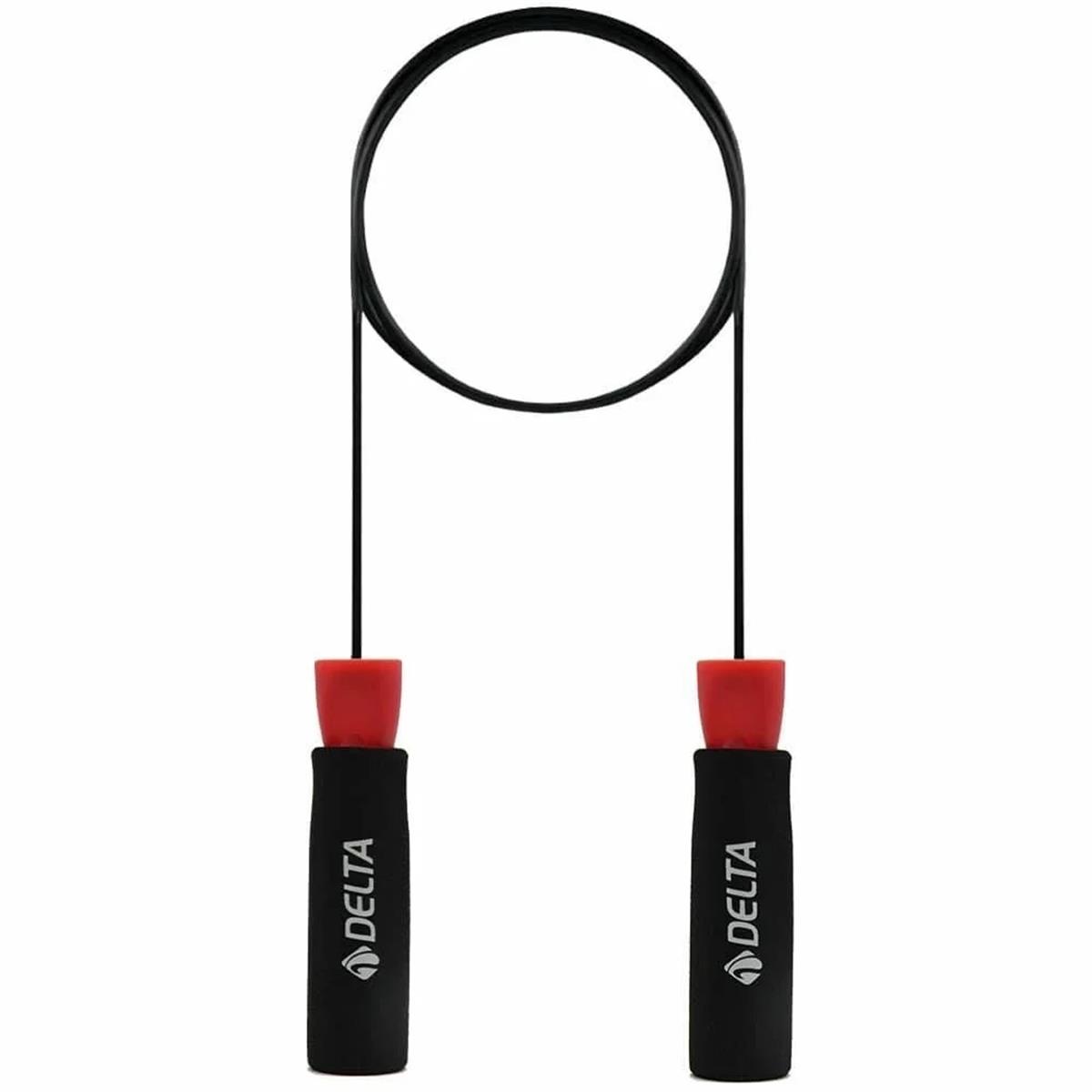 Delta Sünger Tutamaçlı Rulmanlı Ayarlanabilir Atlama İpi Kırmızı