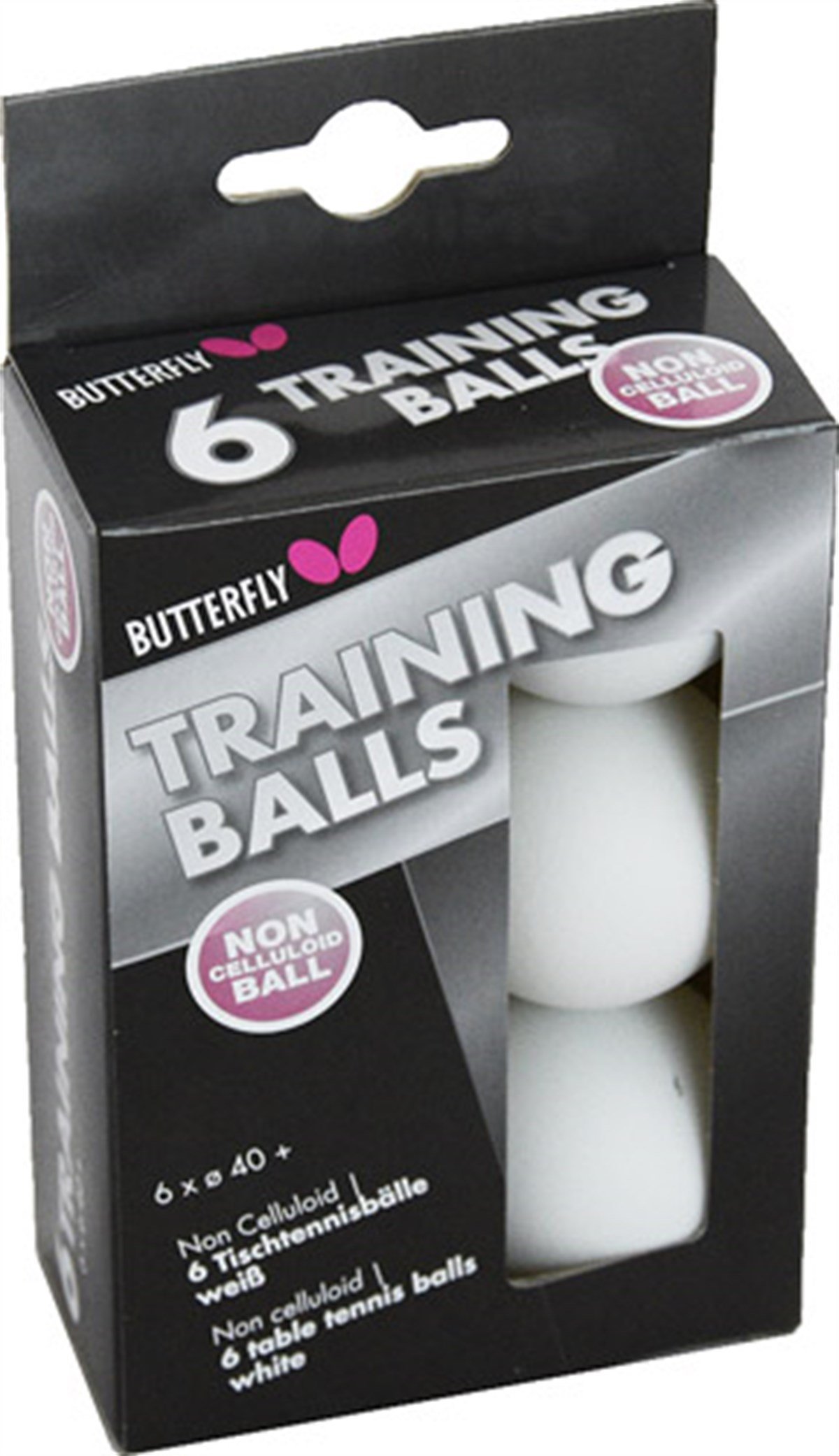 Butterfly 40+ 6 lı Masa Tenisi Beyaz Antrenman Topu 