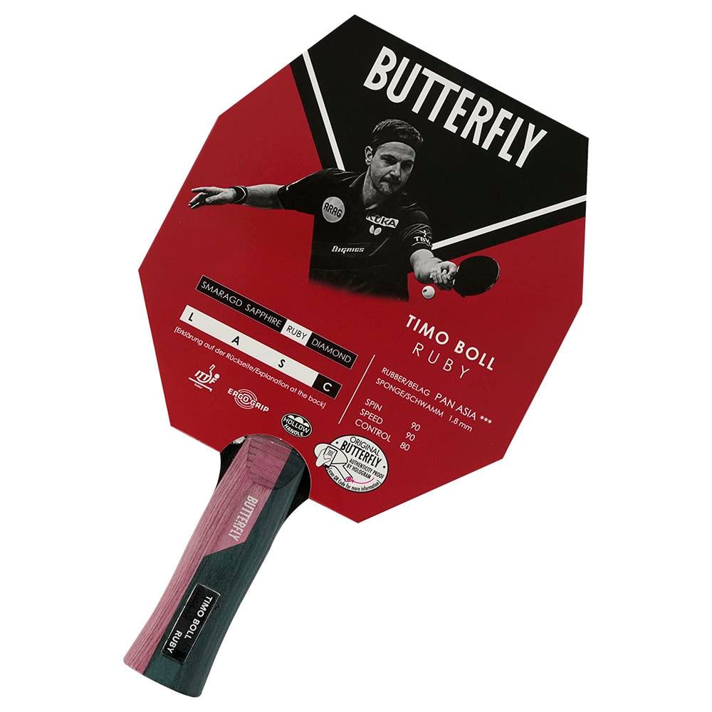 Butterfly Timo Boll Ruby Masa Tenisi Raketi ITTF Onaylı
