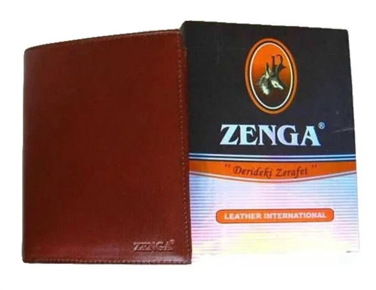 Zenga Orjinal Deri Fermuarlı Erkek Cüzdanı 237-4 Taba