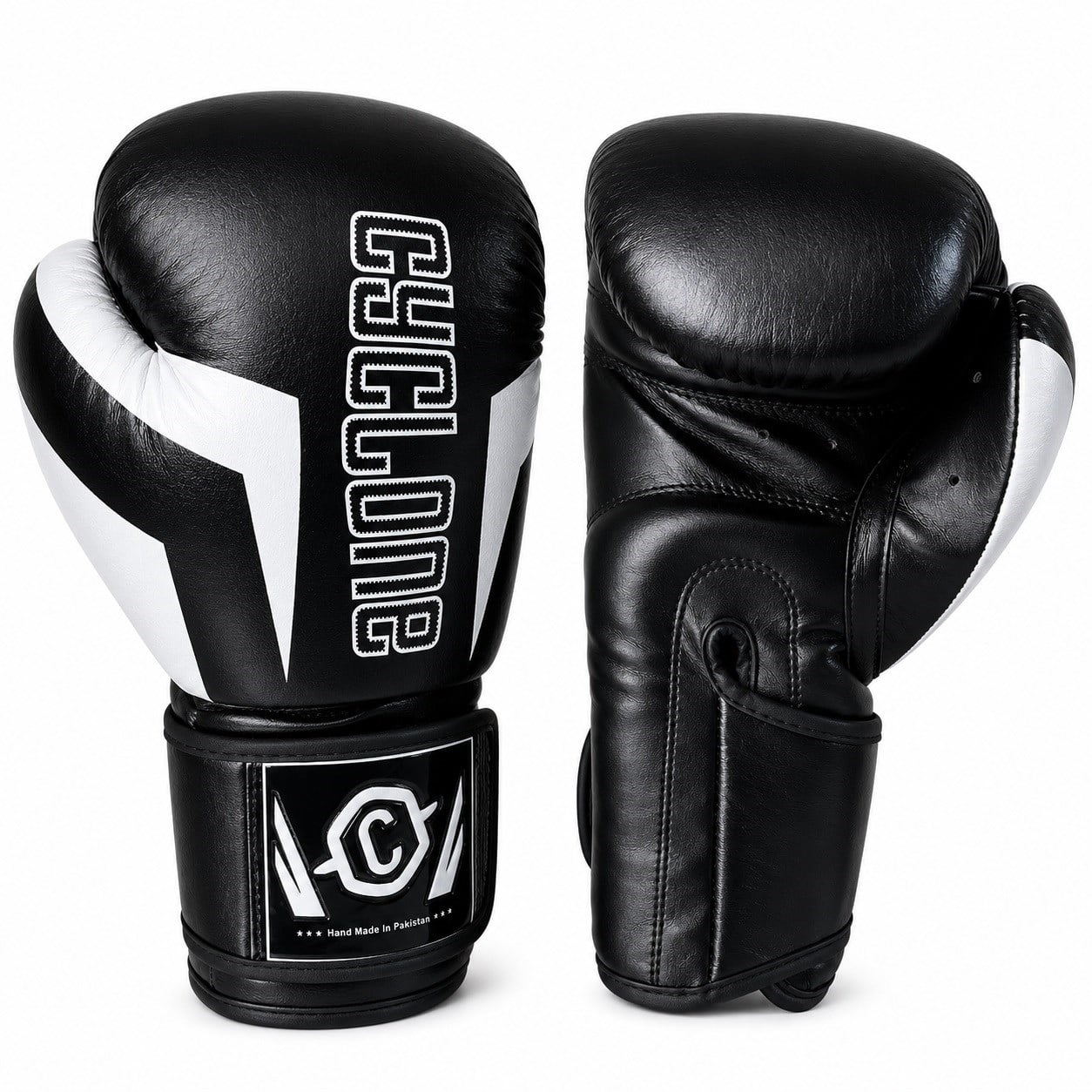 Cyclone Clash Orijinal Deri Boks ve Kick Boks Eldiveni Siyah