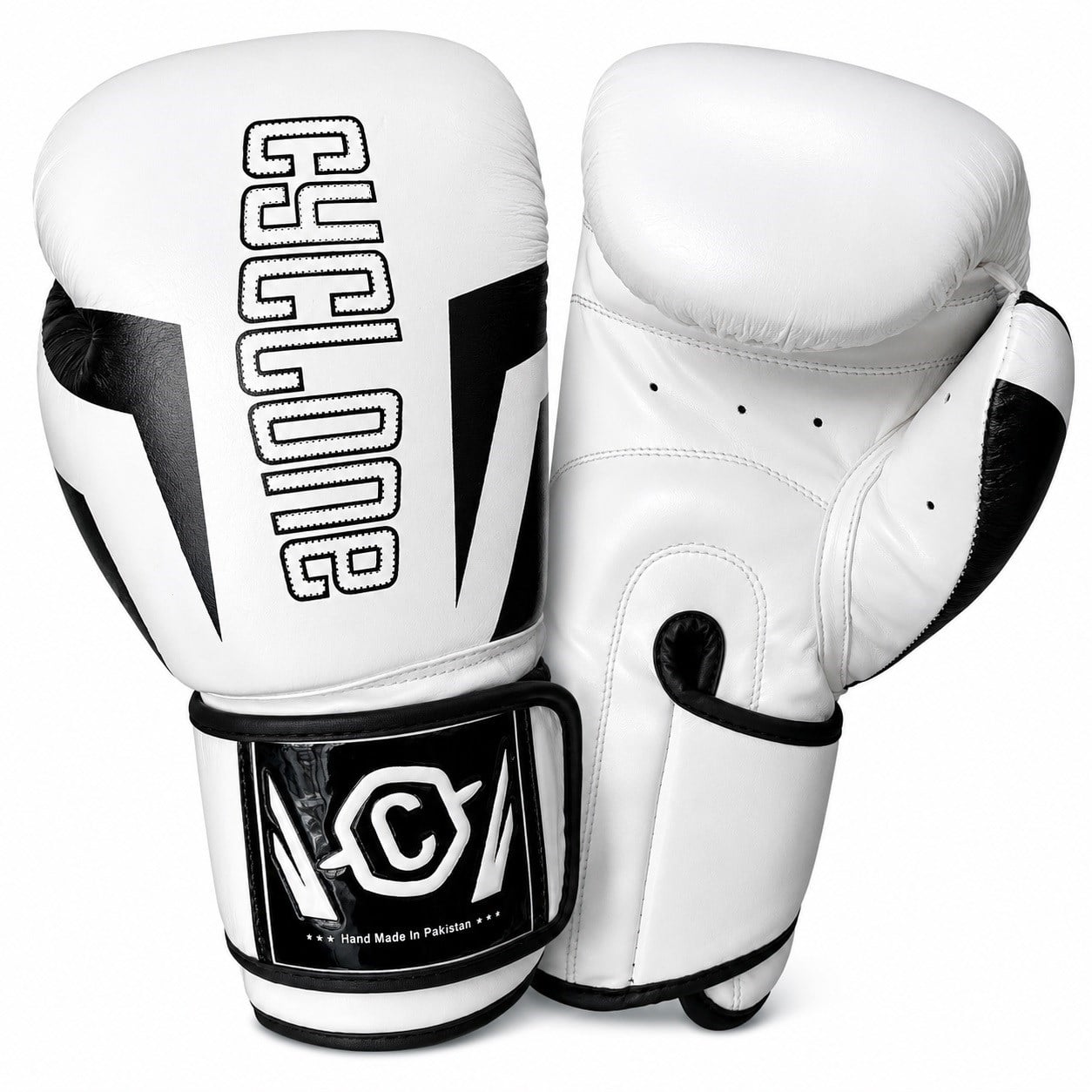 Cyclone Clash Orijinal Deri Boks ve Kick Boks Eldiveni Beyaz