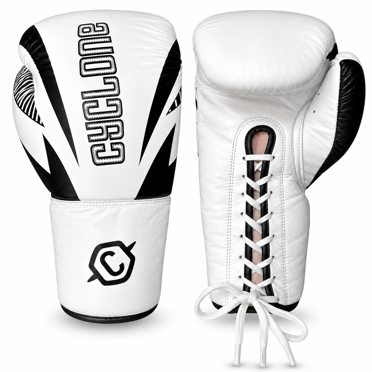 Cyclone Clash Orijinal Deri Boks ve Kick Boks Eldiveni Beyaz