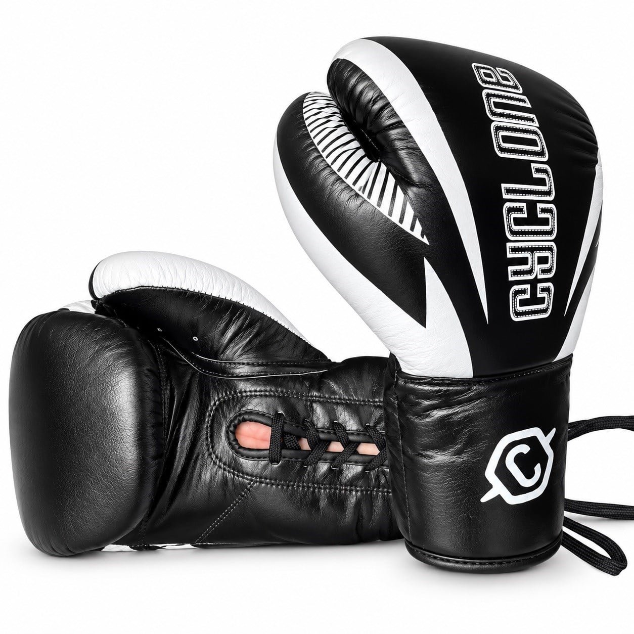 Cyclone Clash Orijinal Deri Boks ve Kick Boks Eldiveni Siyah