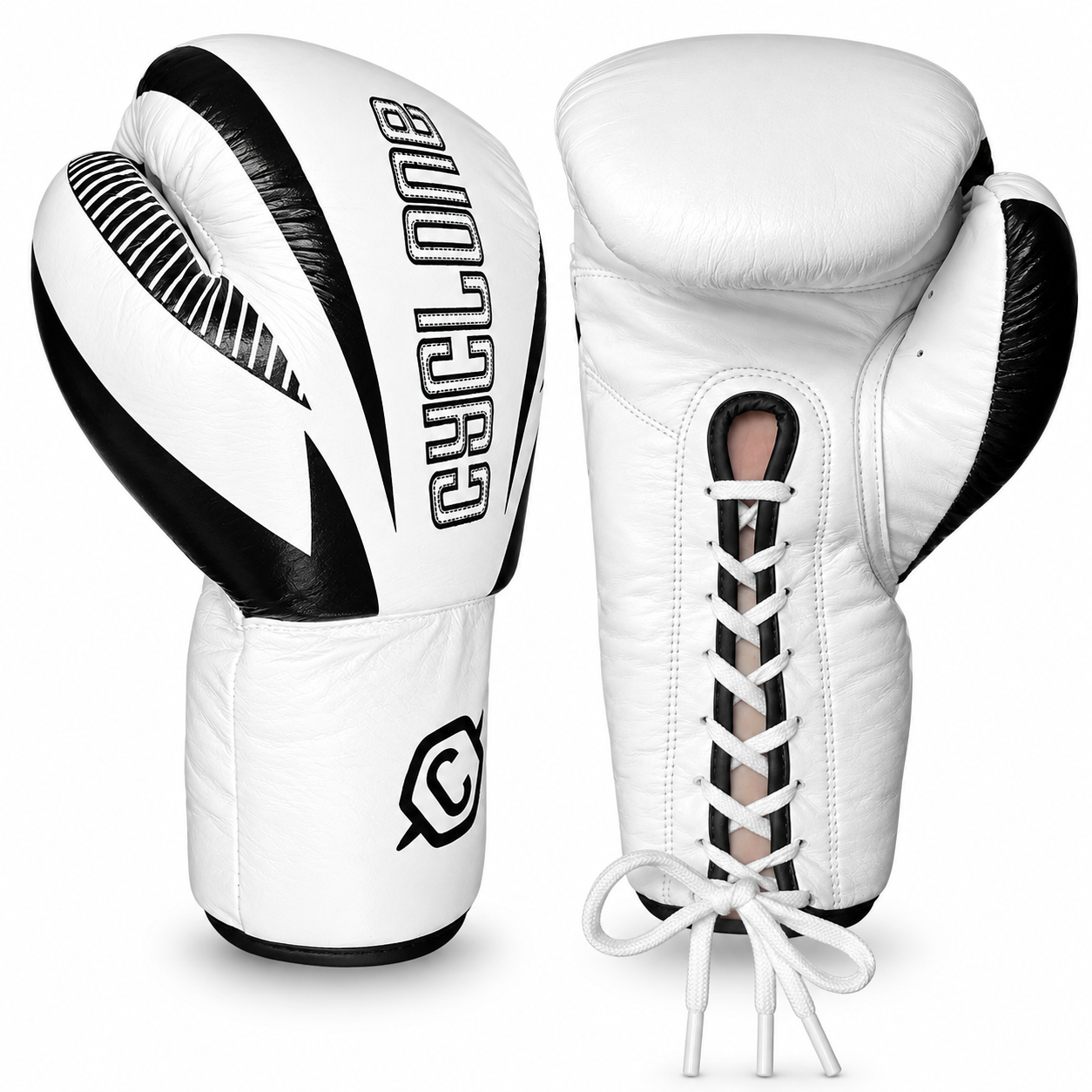 Cyclone Clash Orijinal Deri Boks ve Kick Boks Eldiveni Beyaz