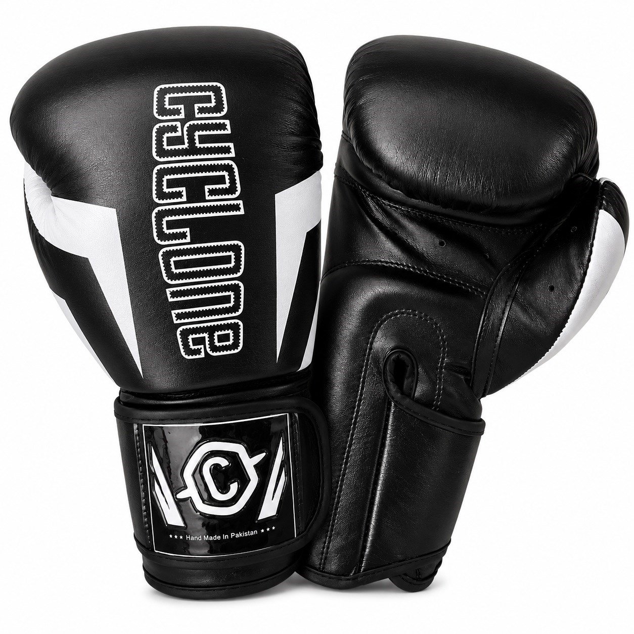 Cyclone Clash Orijinal Deri Boks ve Kick Boks Eldiveni Siyah