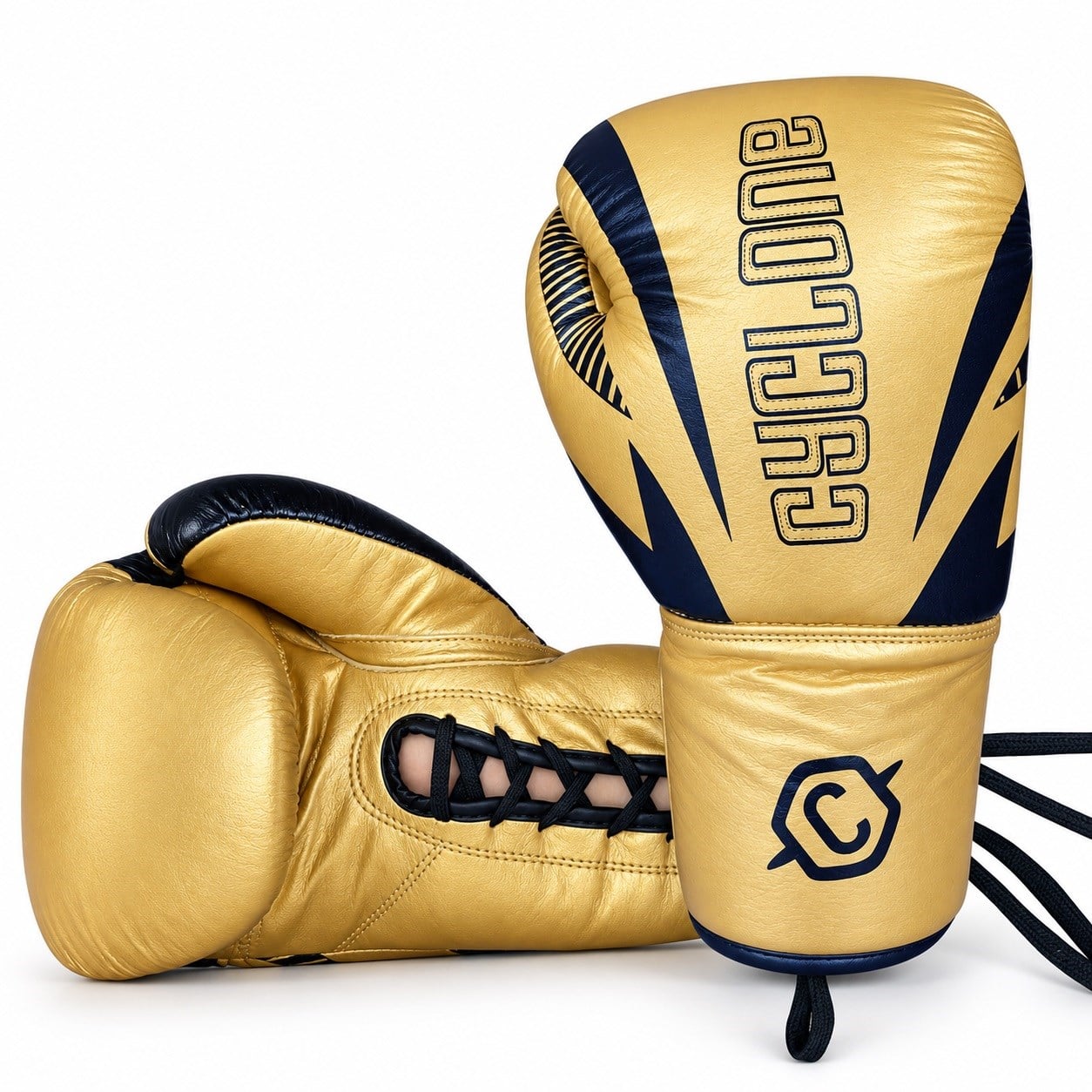 Cyclone Clash Orijinal Deri Boks ve Kick Boks Eldiveni Siyah