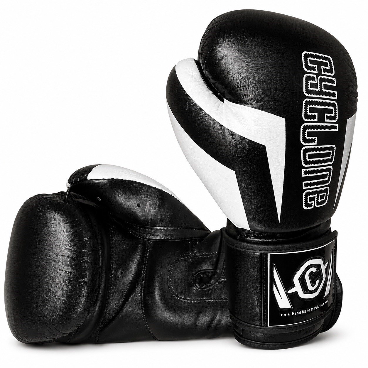 Cyclone Clash Orijinal Deri Boks ve Kick Boks Eldiveni Siyah