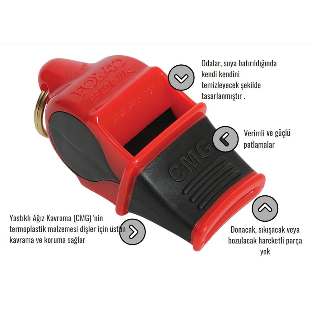 Fox 40 9203-0208 Sonik Blast CMG Düdük Sarı + Düdük İpi