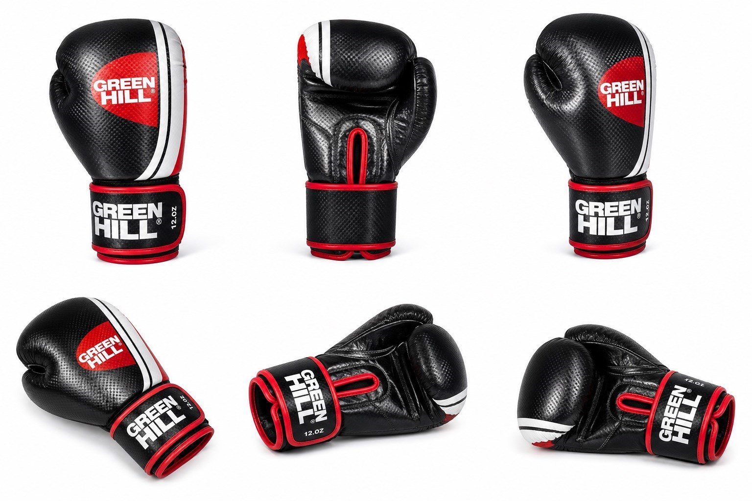 Green Hill Knock Out Carbon Deri Boks ve Kick-Boks Eldiveni Siyah
