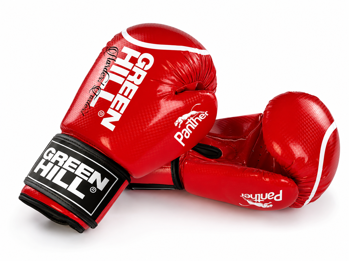 Green Hill Panther Carbon Deri Boks ve Kick-Boks Eldiveni Kırmızı