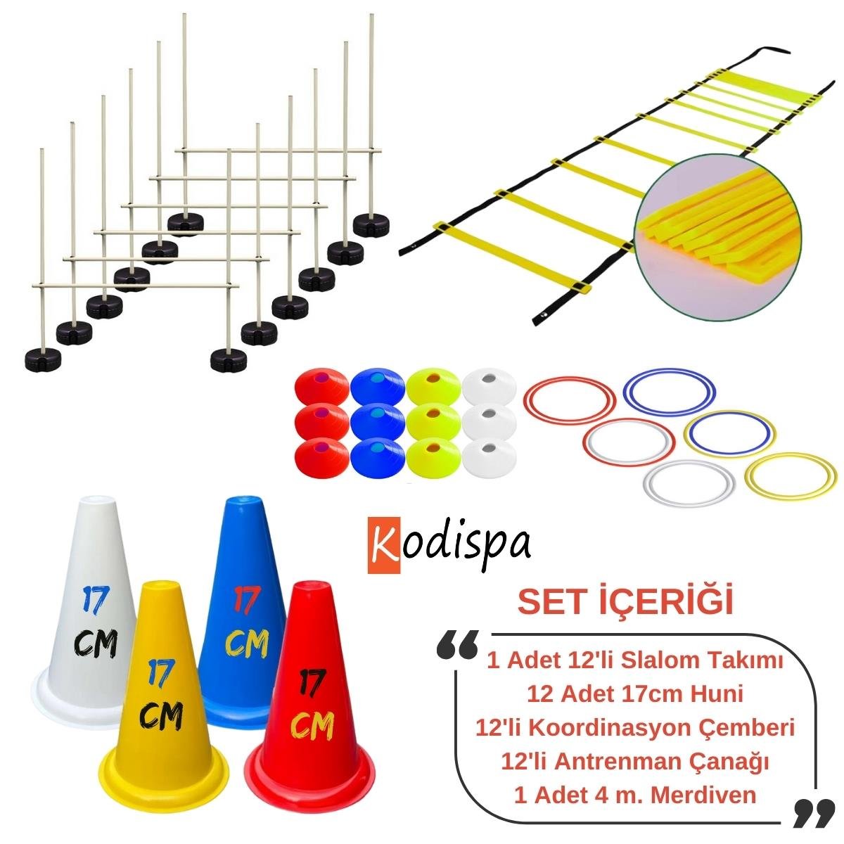 Kodispa Slalomlu 17cm Hunili Full Antrenman Seti