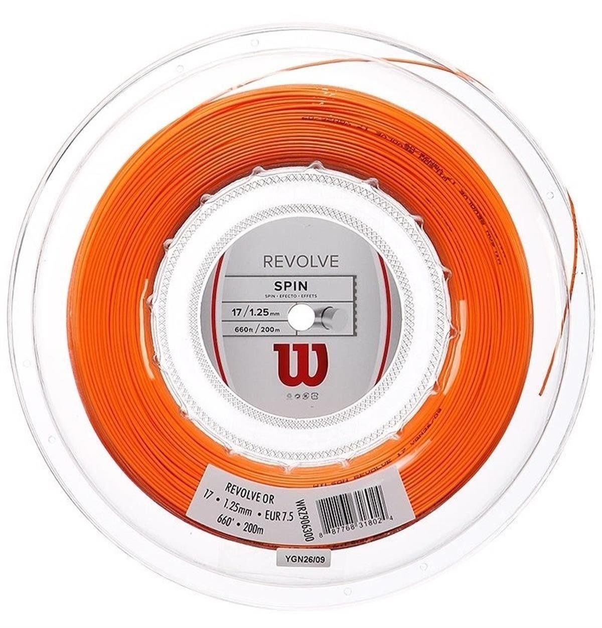 Wilson Revolve Spin 1,25 mm. Rulo Raket Kordajı 200 metre Turuncu