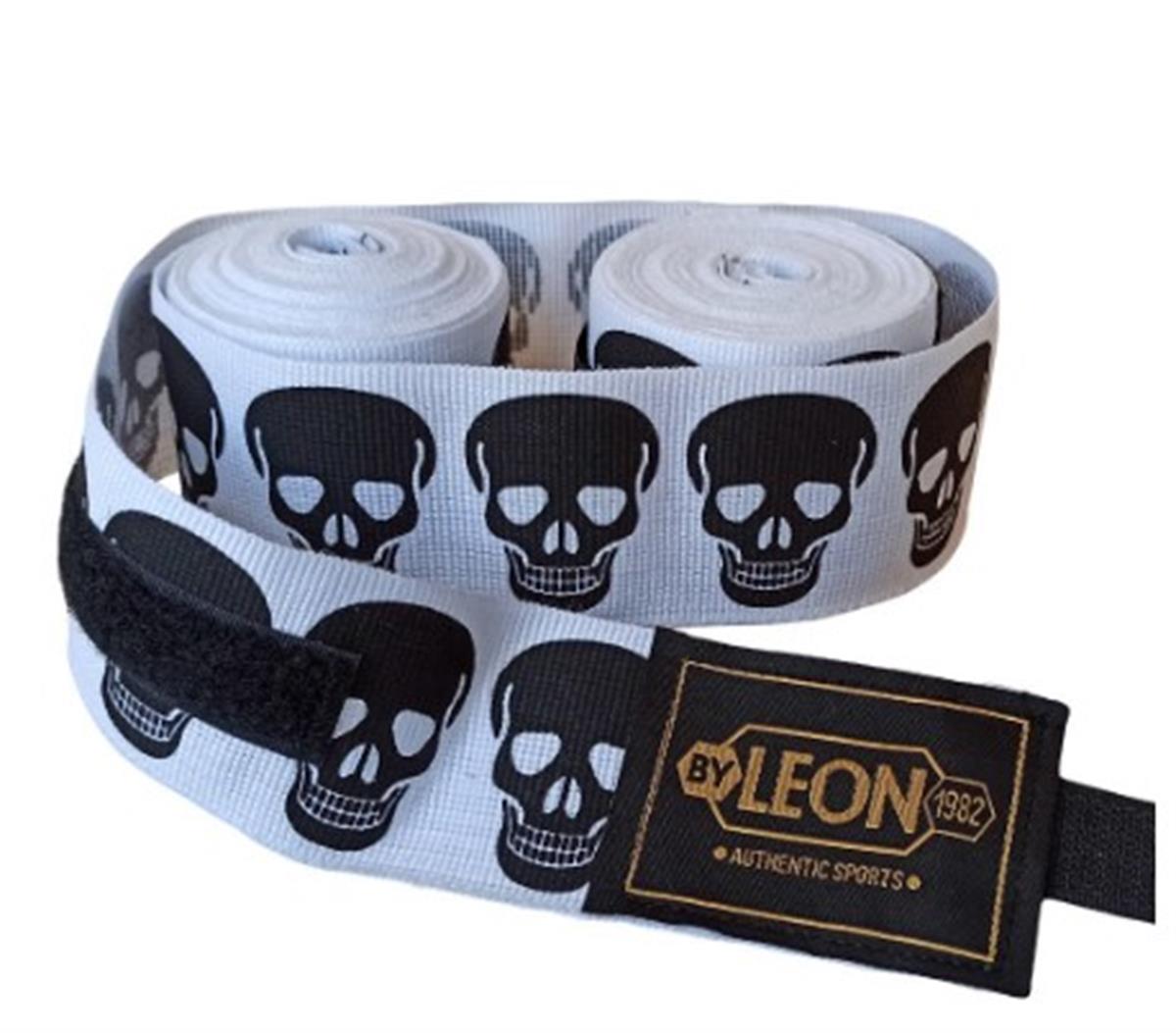 Leon Big Skulls Kuru Kafa 5 Metre Boks Bandajı Beyaz