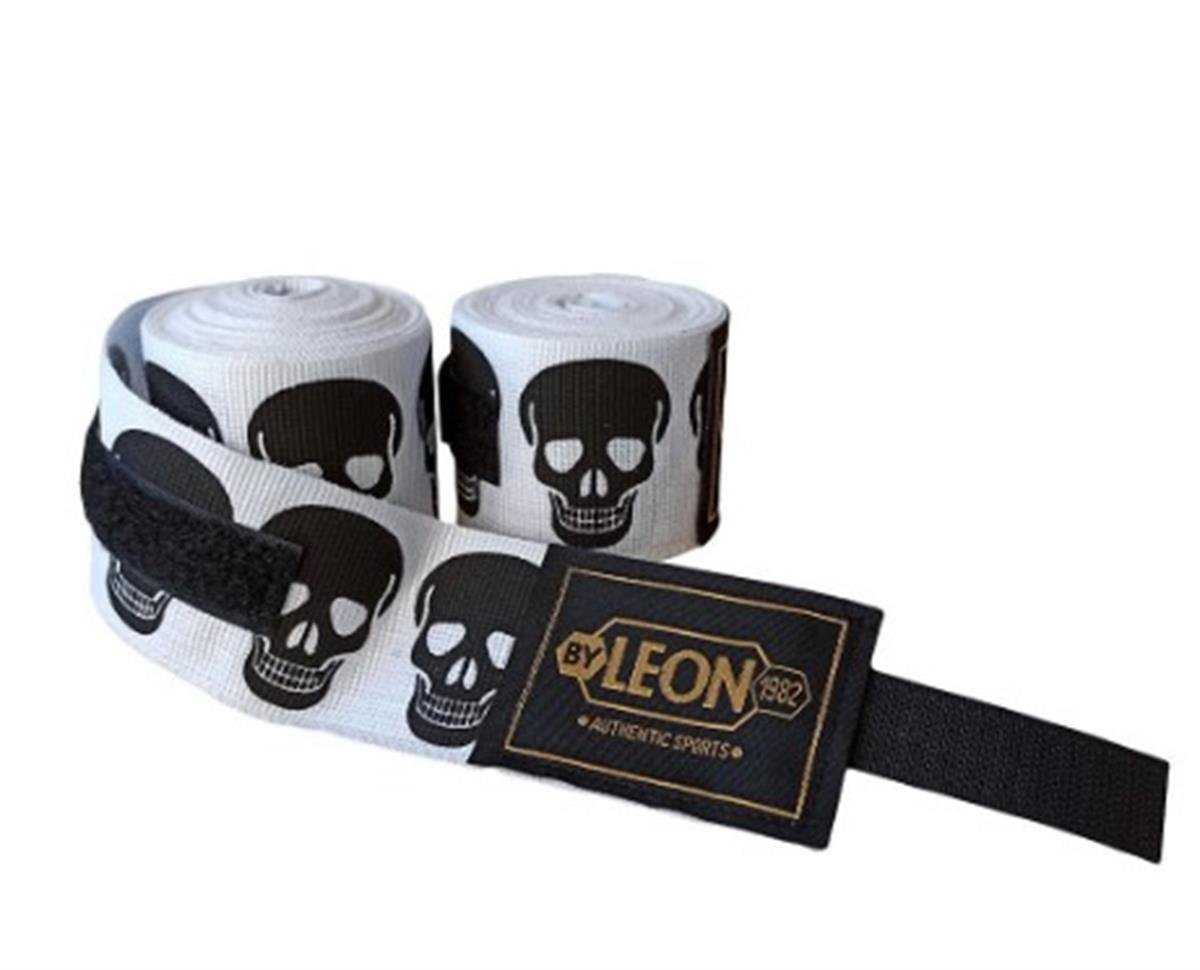 Leon Big Skulls Kuru Kafa 5 Metre Boks Bandajı Beyaz