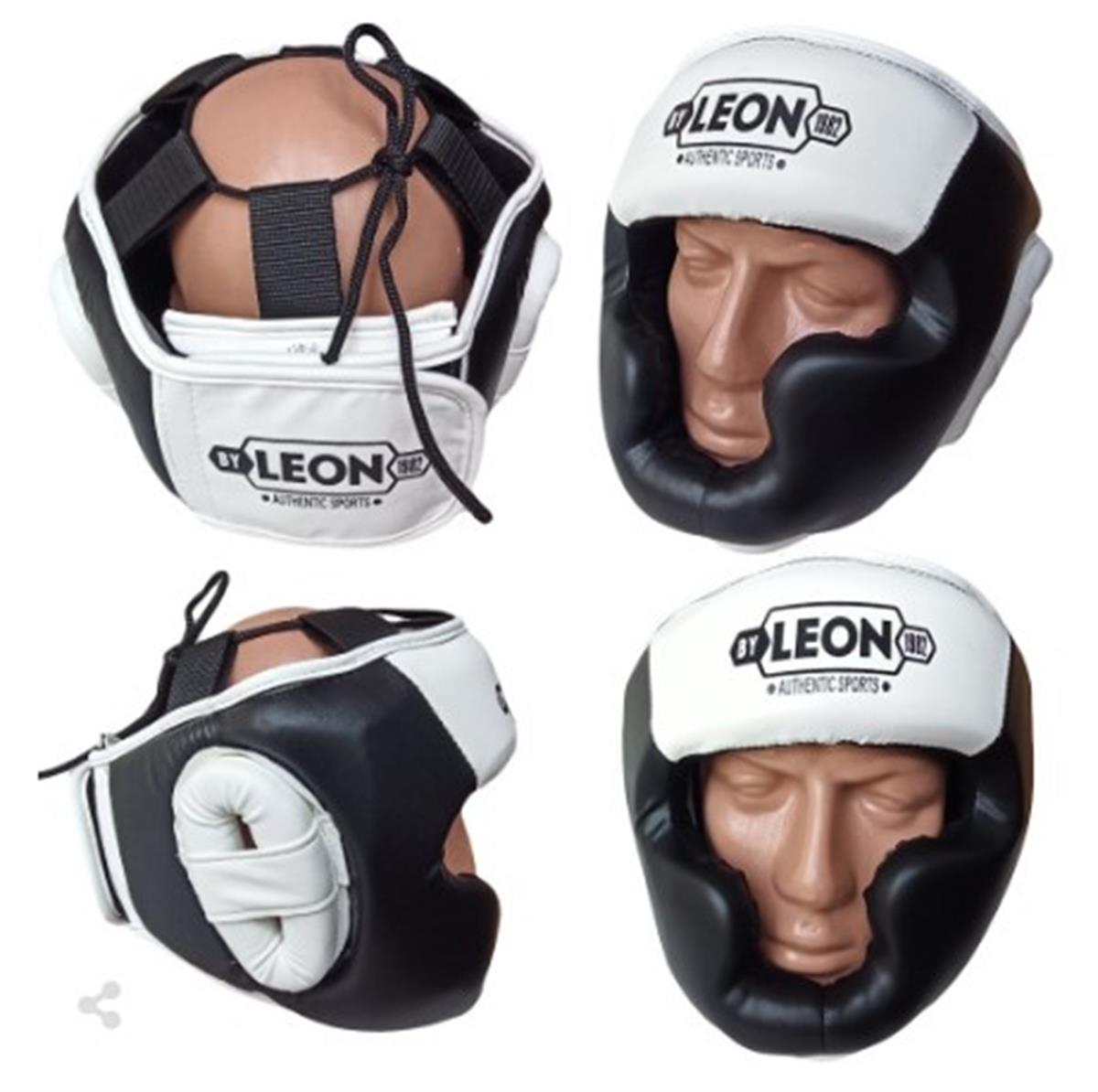 Leon Hardy Boks, Muay Thai ve Kick-Boks Antrenman Kaskı Siyah Beyaz