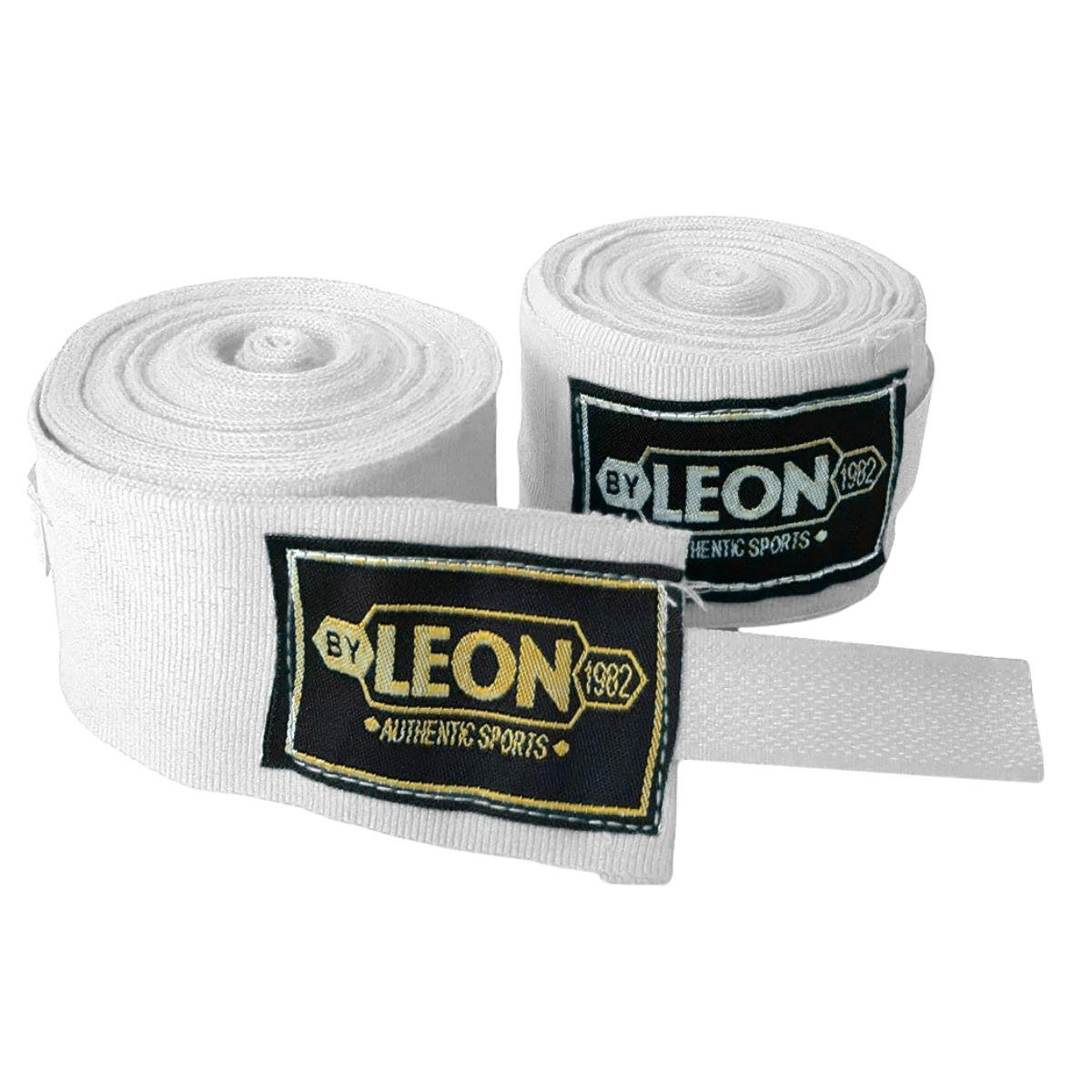 Leon Blade Training Boks Kick Boks Ve Muay Thai Eldiveni ve 3,5 m Bandaj Seti Beyaz