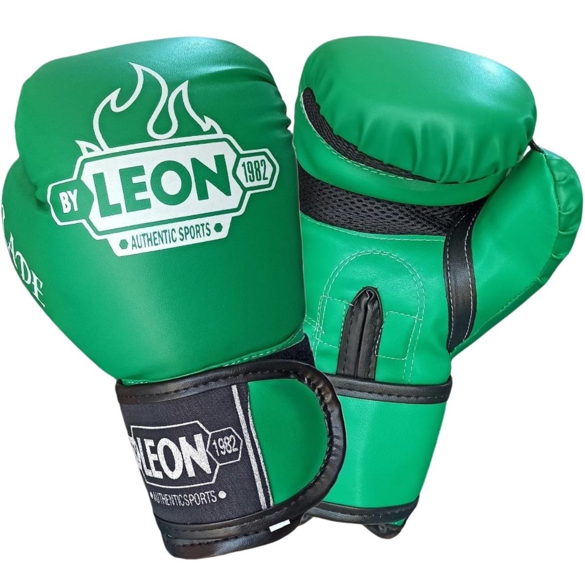 Leon Blade Training Boks Kick Boks Ve Muay Thai Eldiveni ve 3,5 m Bandaj Seti Yeşil