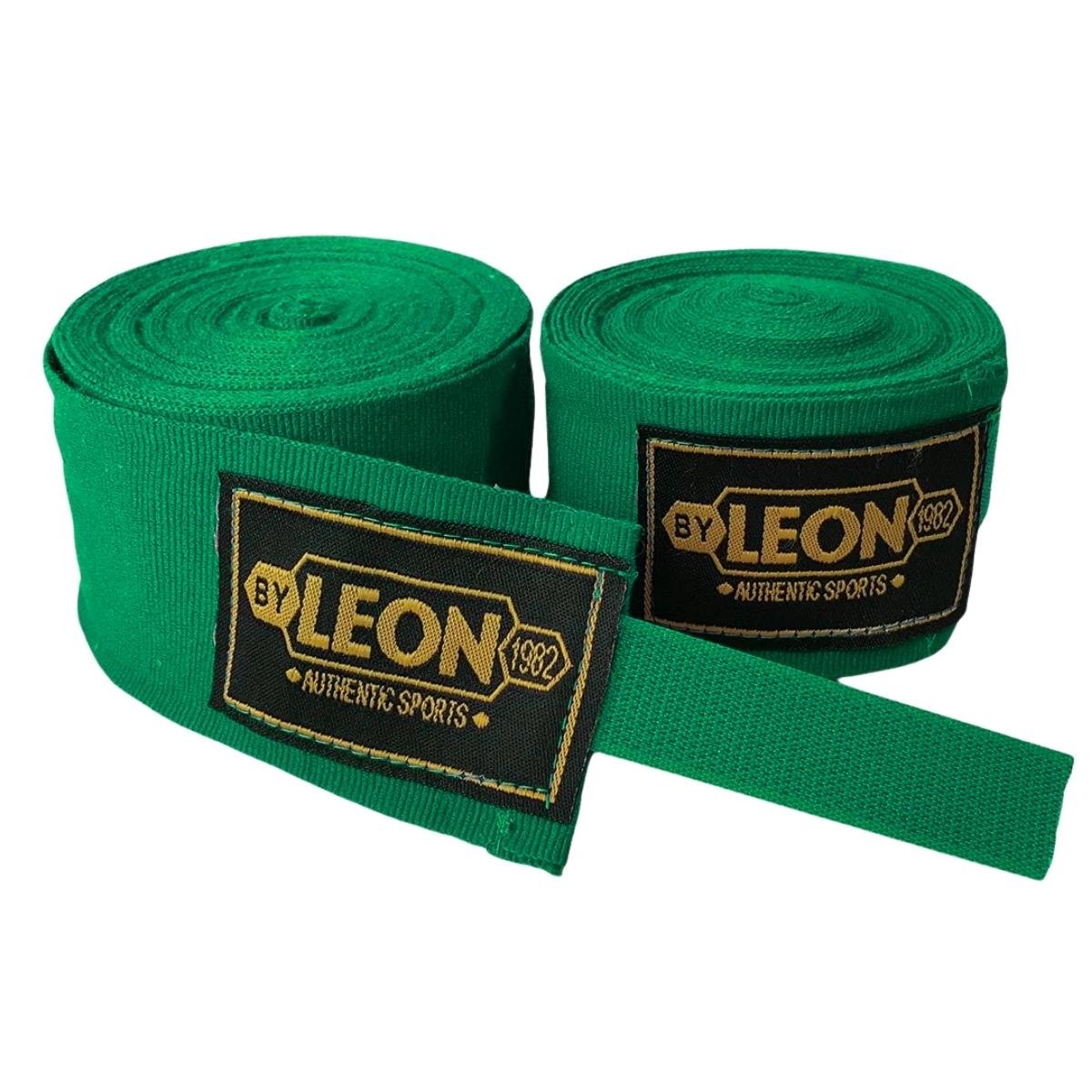 Leon Blade Training Boks Kick Boks Ve Muay Thai Eldiveni ve 3,5 m Bandaj Seti Yeşil