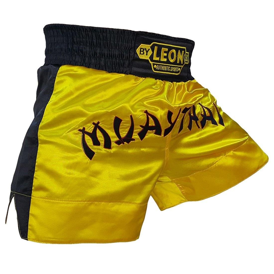 Leon Classic Nakışlı Muay Thai ve Kick Boks Antrenman Şortu Sarı