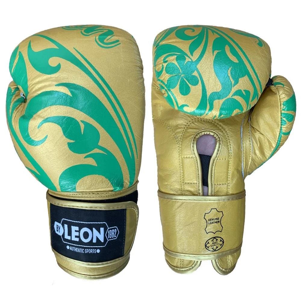 Leon Flower Deri Kick Boks ve Muay Thai Eldiveni Altın Sarısı