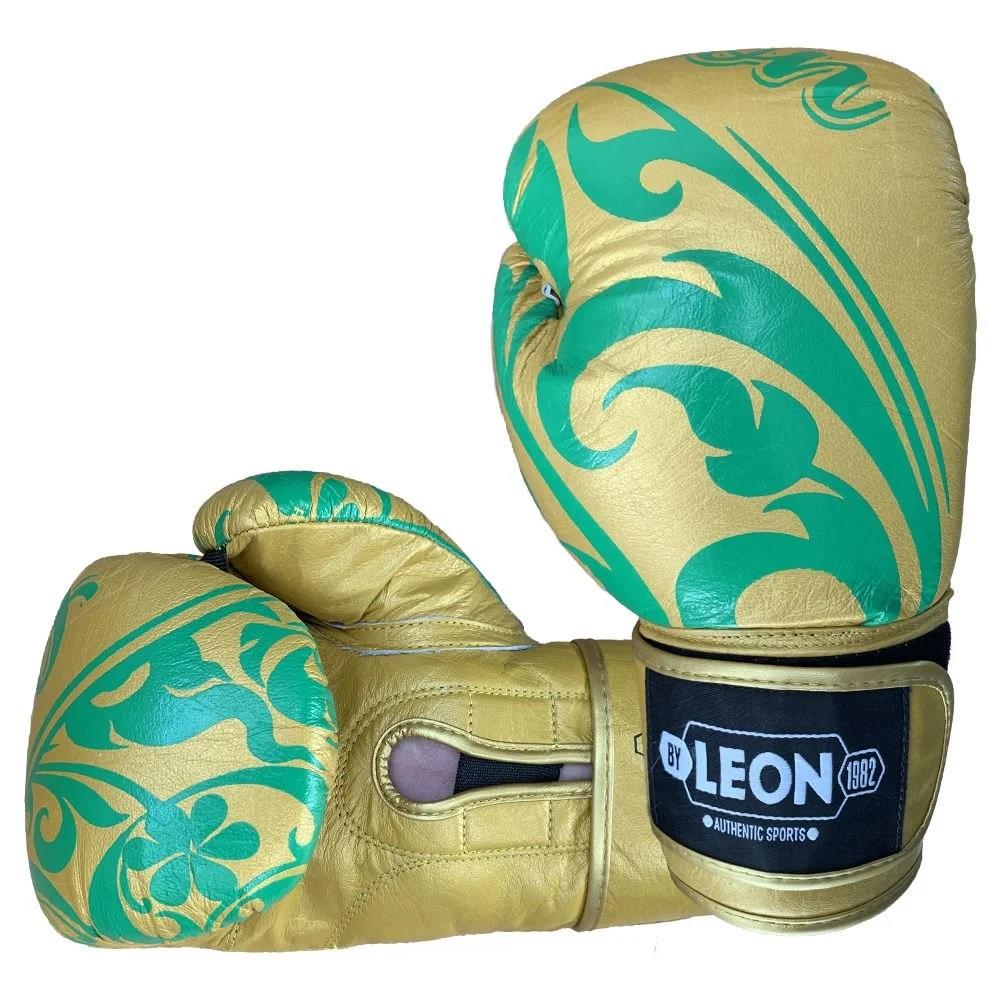 Leon Flower Deri Kick Boks ve Muay Thai Eldiveni Altın Sarısı