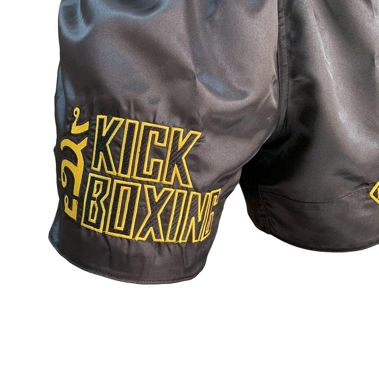Leon Kick Boxing Nakışlı Kick Boks Şortu Siyah