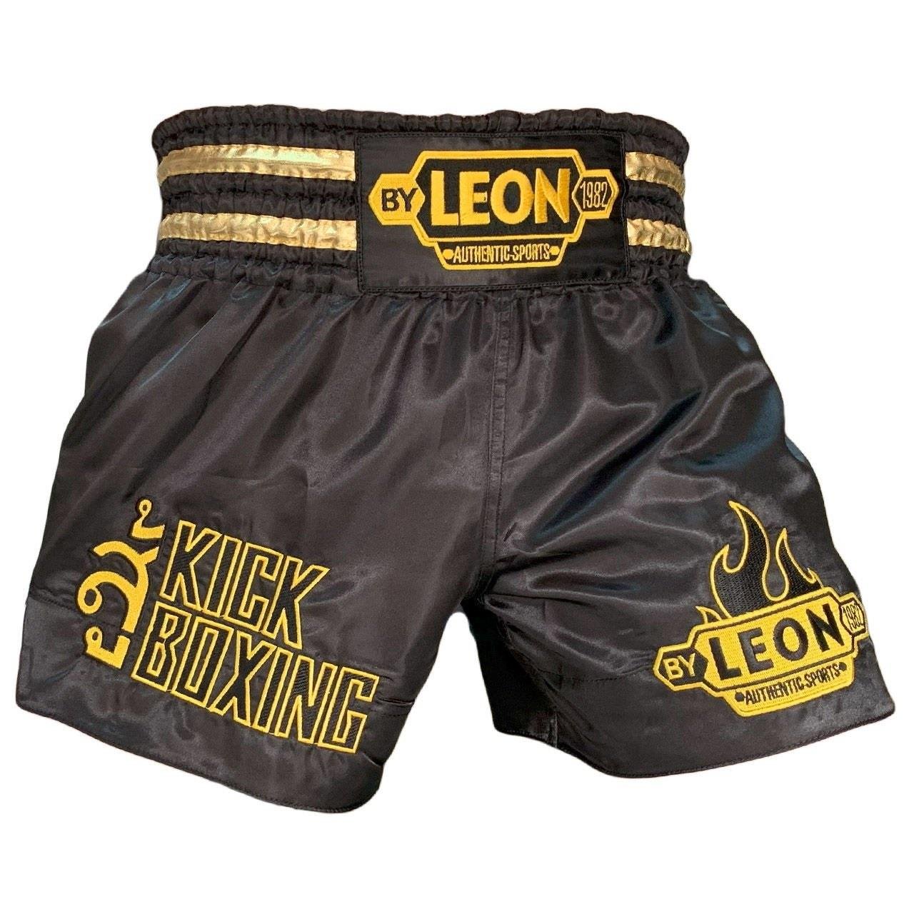 Leon Kick Boxing Nakışlı Kick Boks Şortu Siyah