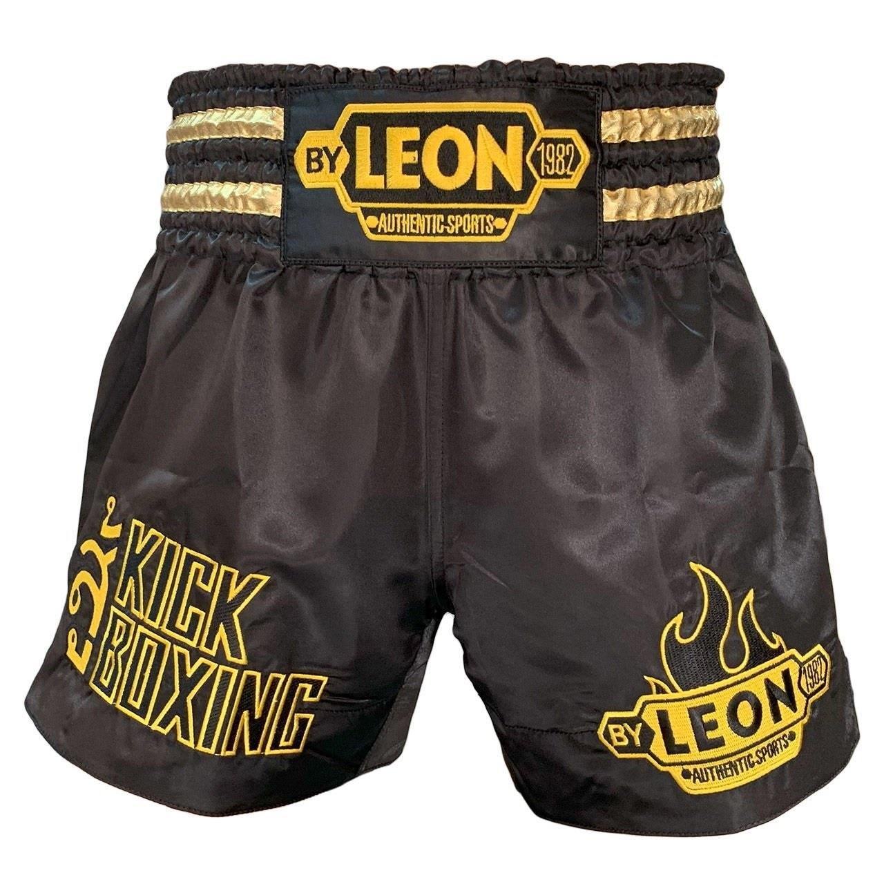 Leon Kick Boxing Nakışlı Kick Boks Şortu Siyah