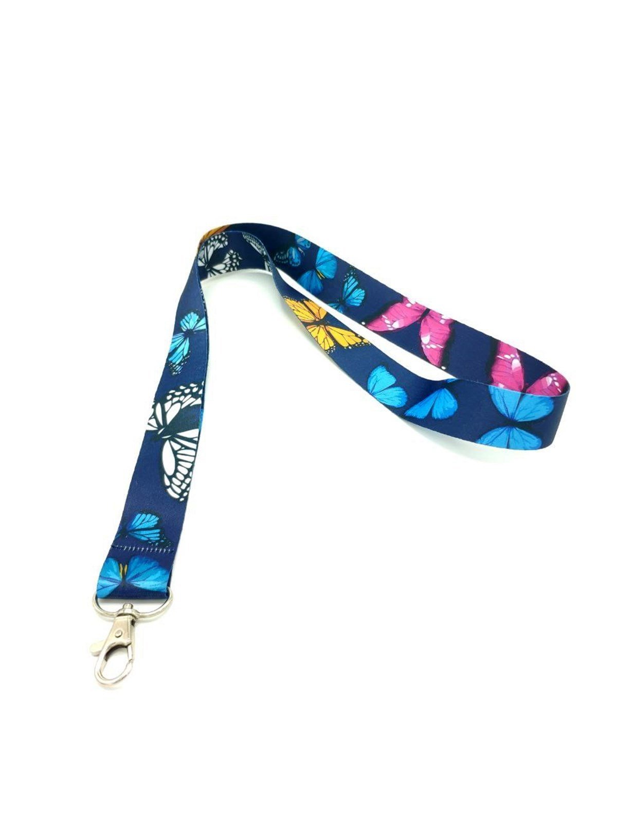 Mavi Kelebek Desenli Boyun Askısı 