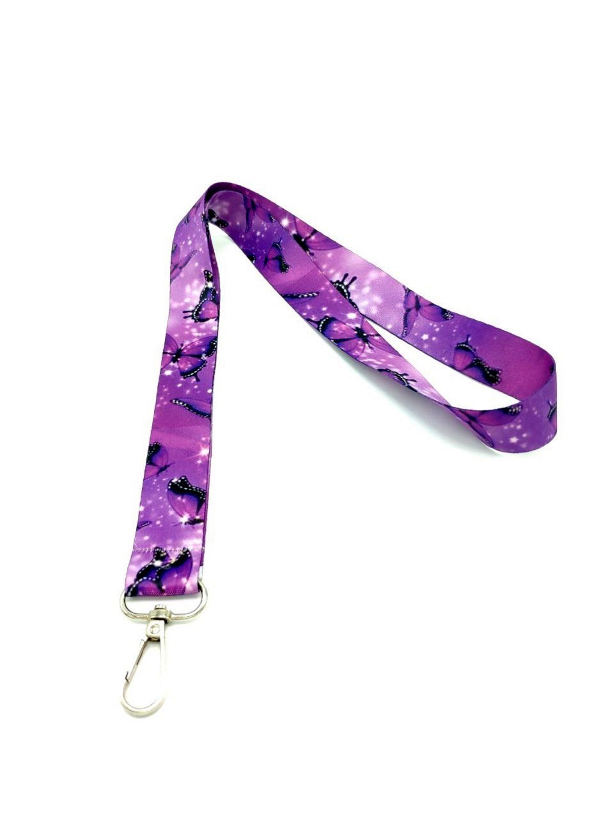 Mor Kelebek Desenli Boyun Askısı 