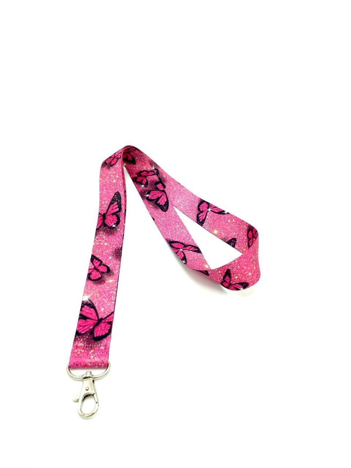 Pembe Kelebek Desenli Boyun Askısı 