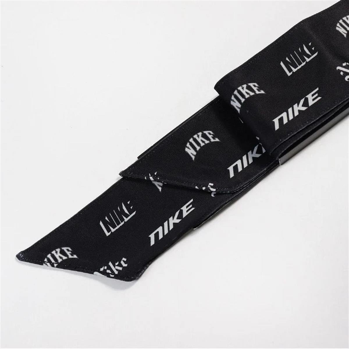 Nike Dri Fit Head Tie Bandana Tenisçi Kafa Bandı Nike Desenli Siyah