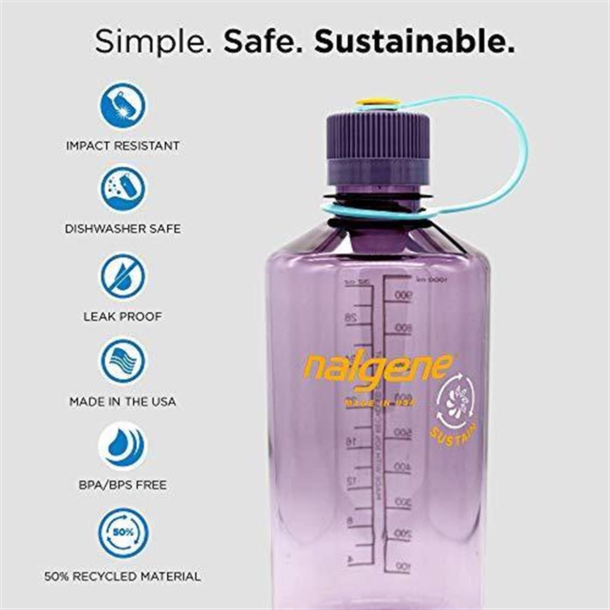 Nalgene 32 Oz NM Sustain Suluk Matara 1 Litre Patlıcan Moru