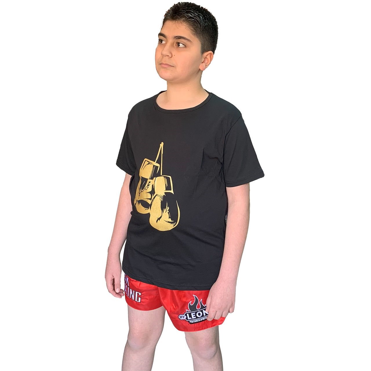 Suprem Penye Pamuklu Kickboxing Tişört Siyah