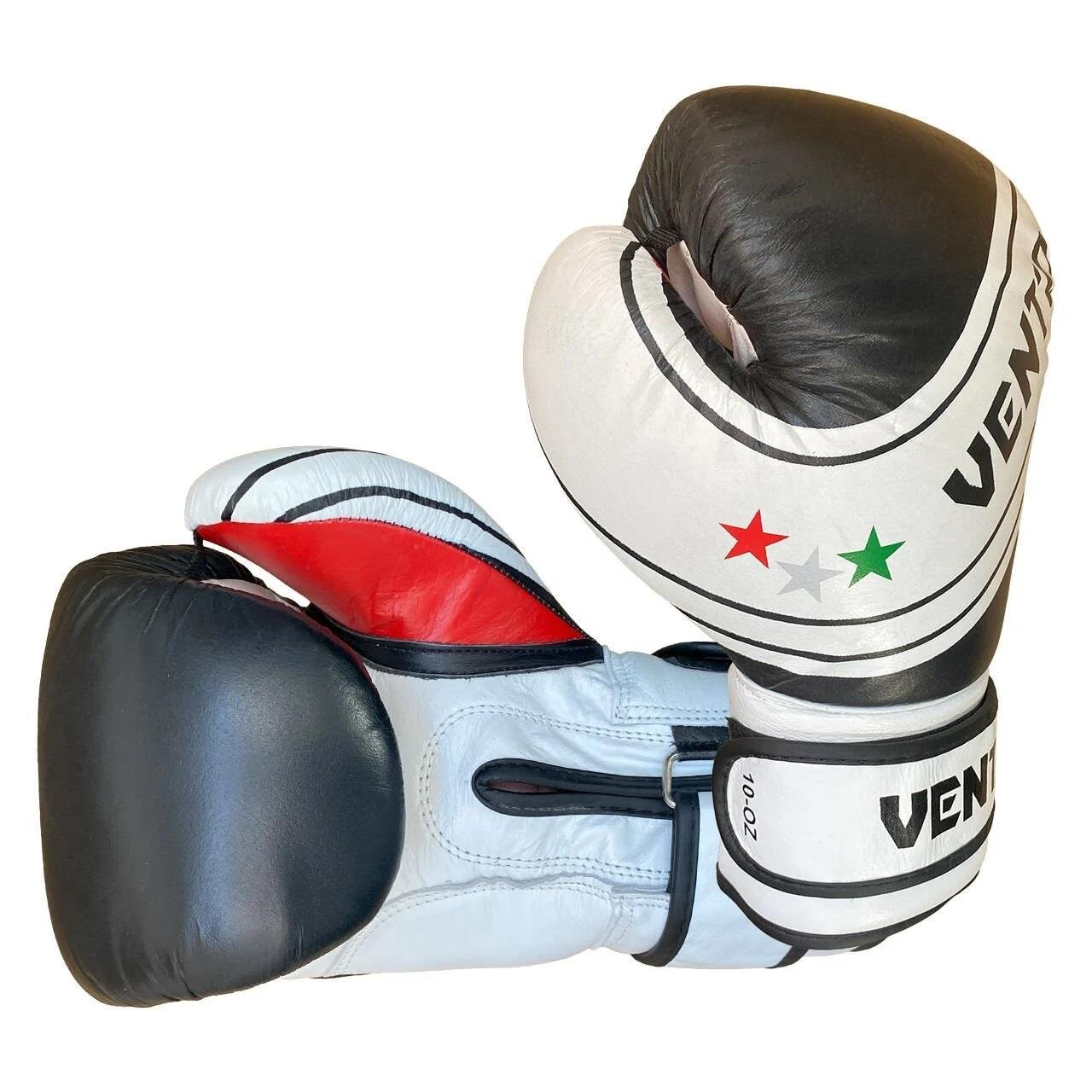 Vento Fury Hakiki Deri Boks ve Kick Boks Eldiveni Siyah Beyaz