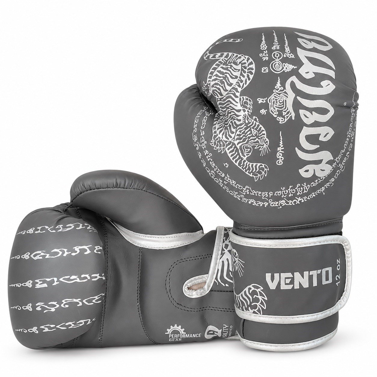 Vento Tiger Boks ve Kick-Boks Eldiveni Siyah Gümüş