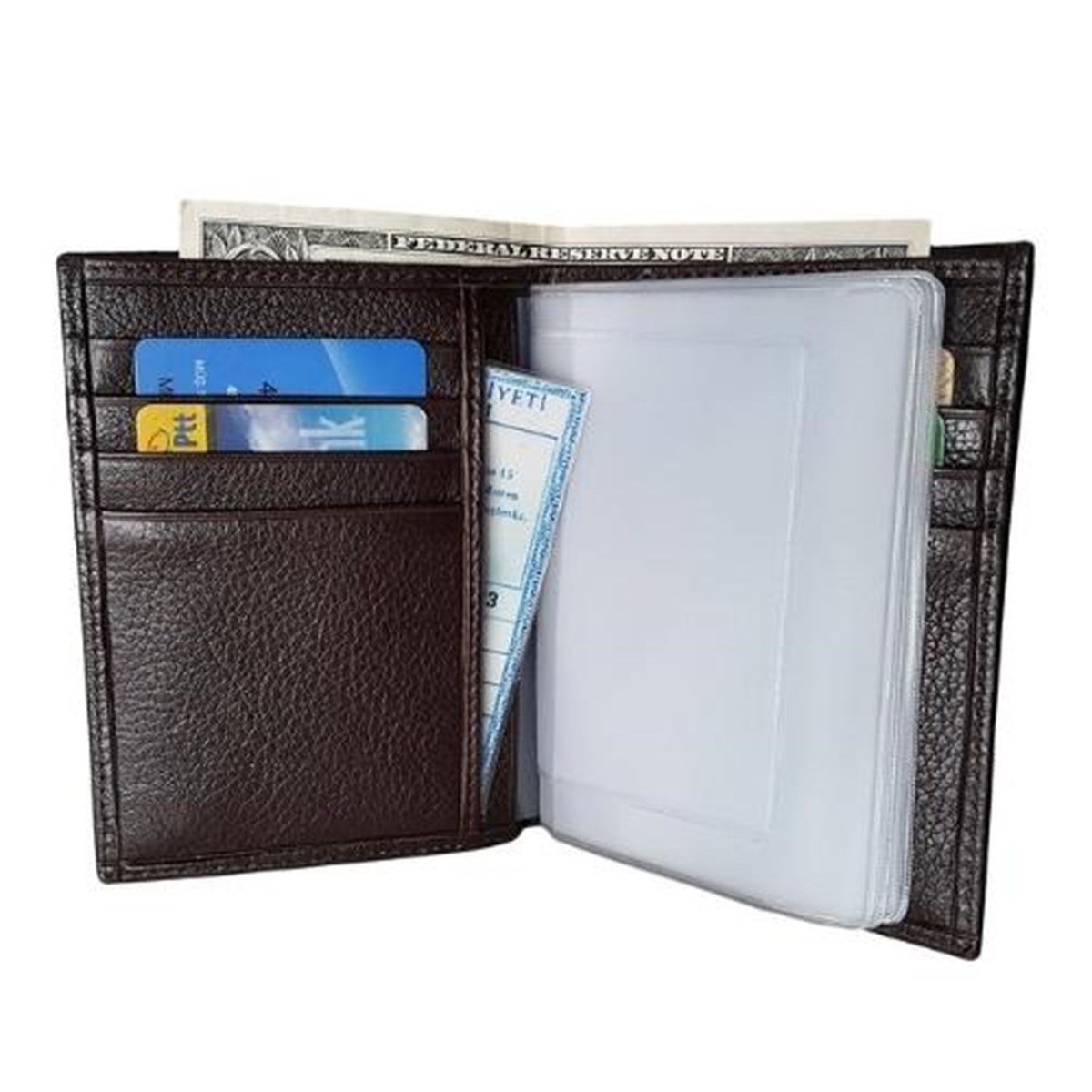 Zenga Cüzdan, Oto Ruhsat Kılıfı Bir Arada 708-2 Kahverengi