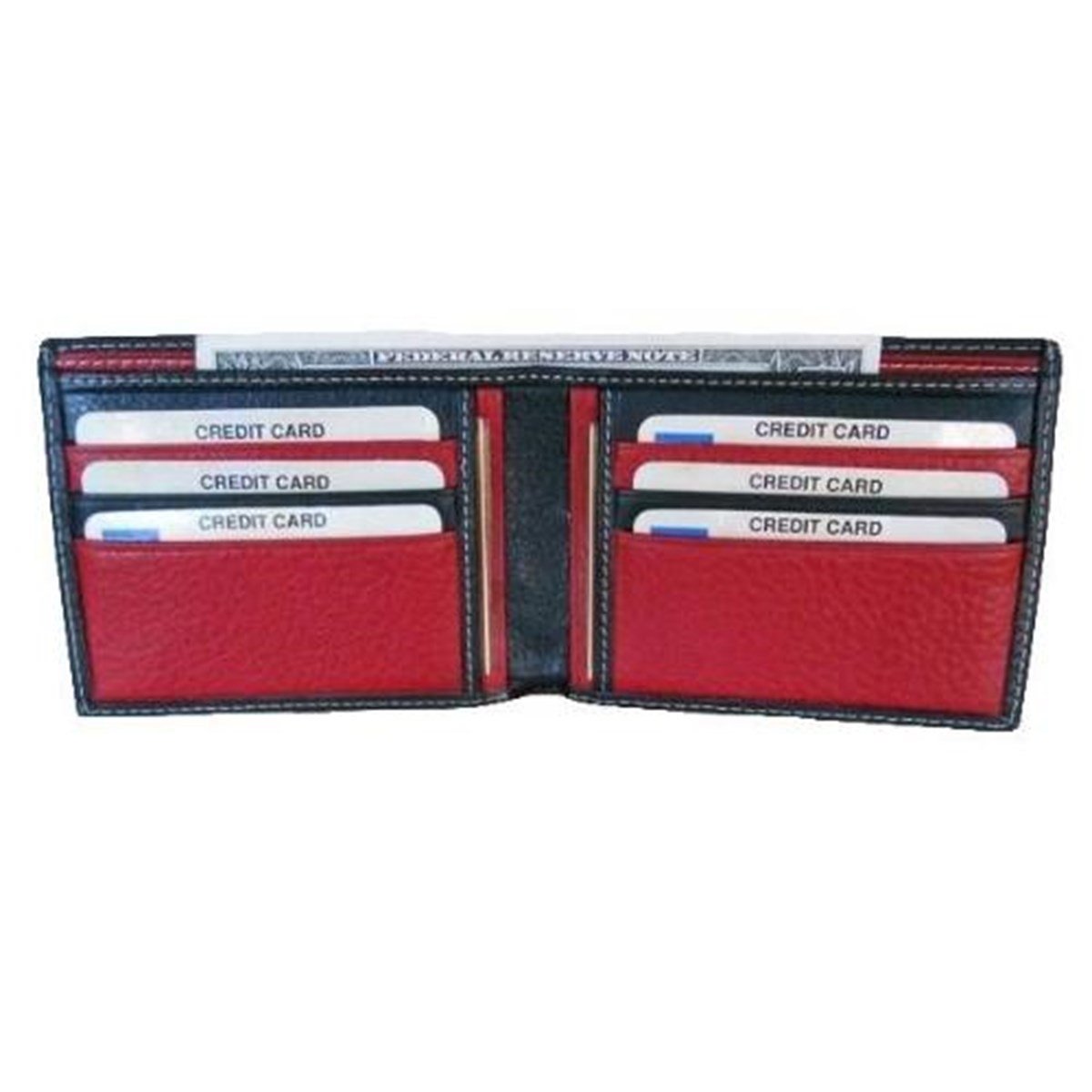 Zenga Orjinal Deri Cüzdan 288-51 Siyah Kırmızı