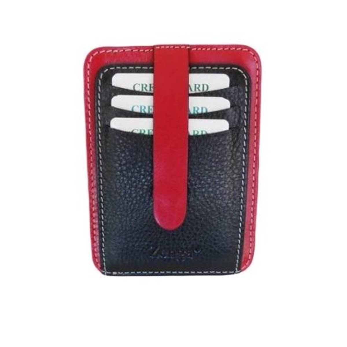 Zenga Orjinal Deri Cüzdanlı Kredi Kartlık 031-51 Siyah Kırmızı