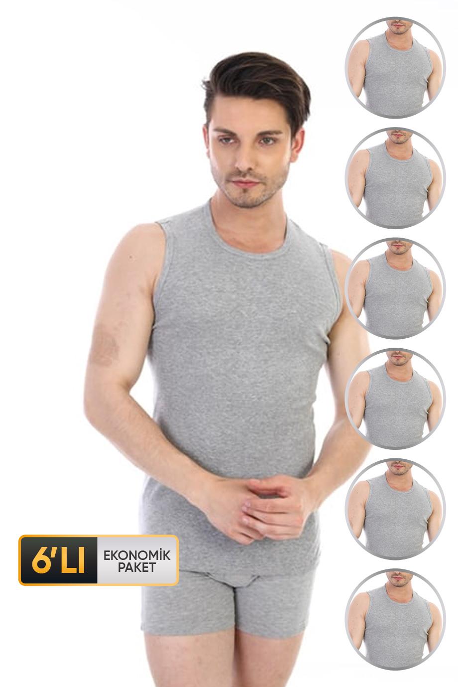 ÇK 0920 ERKEK RİBANA KOLSUZ SPOR ATLET 6'LI