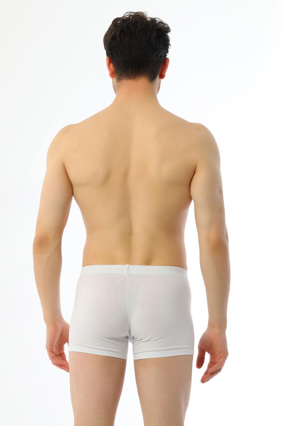 Erkek Elastanlı Beyaz Boxer 810