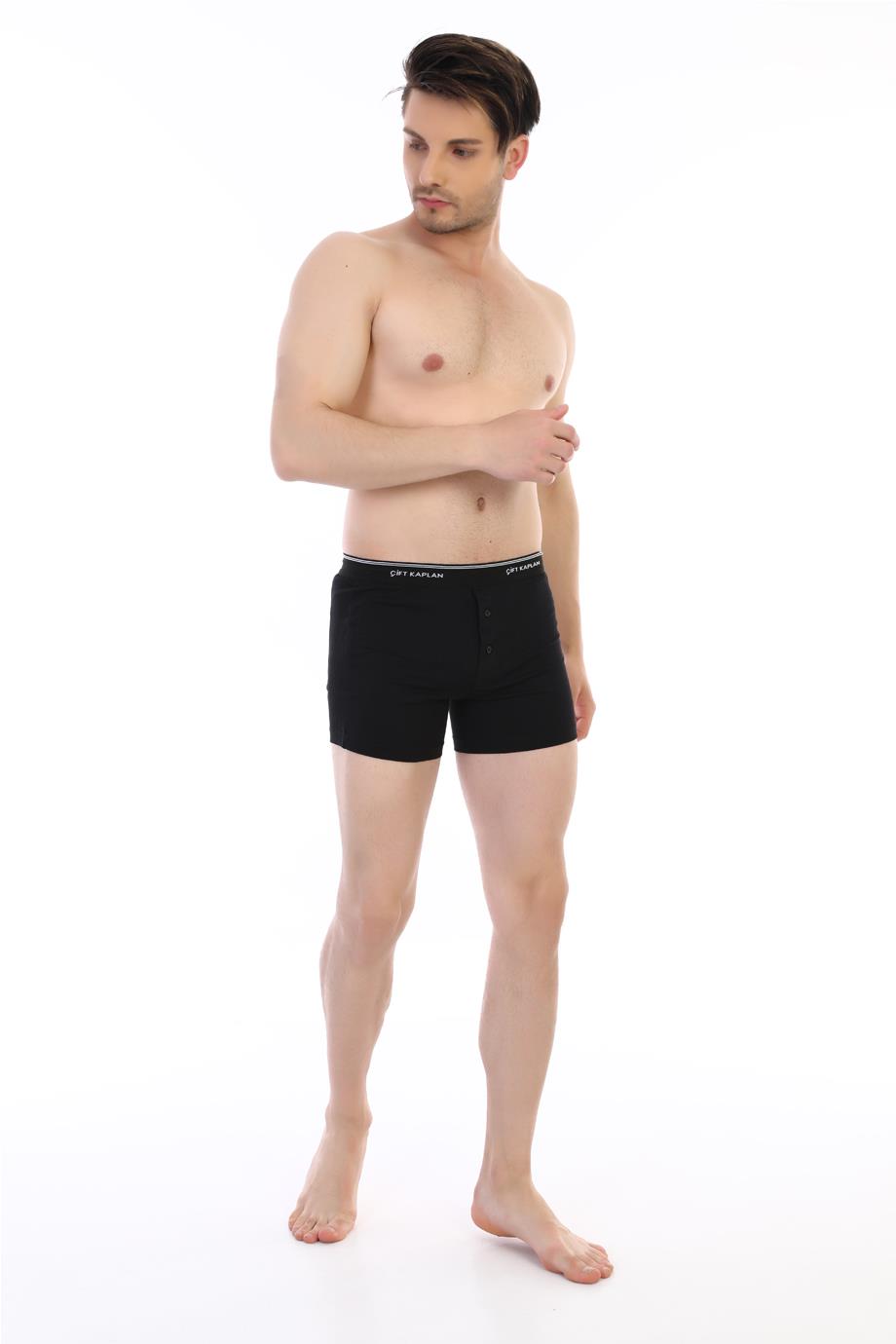 Erkek Elastanlı Biyeli Siyah Boxer Şort 880